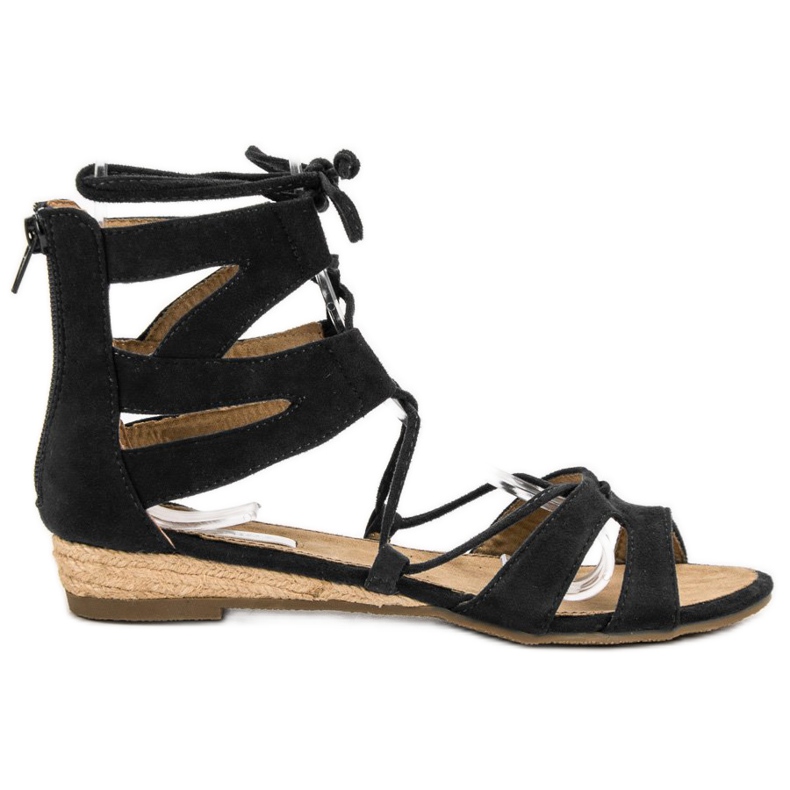 Corina Black Roman Sandals