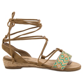 Corina Tied sandals brown