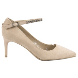 Fama Beige Suede Heels