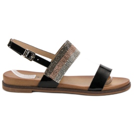 Sandals With VINCEZA Crystals black