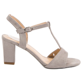 Jumex Gray Suede Sandals grey