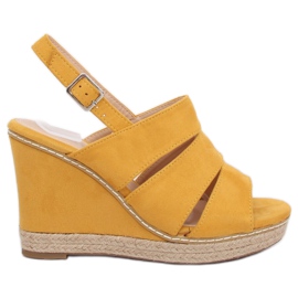 Yellow wedge sandals 9069 Yellow Yellow wedge sandals 9069 Yellow