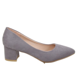 Gray Pumps low heels gray G-136 Gray grey