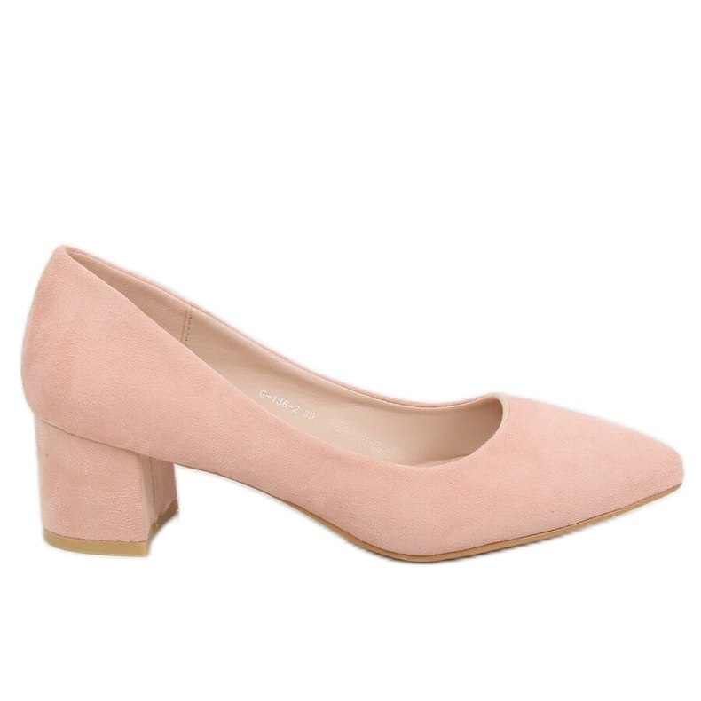 Pumps with low heels pink G-136 Pink