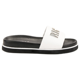 Vinceza White Slippers