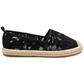 Lucky Shoes Black Lace Espadrilles