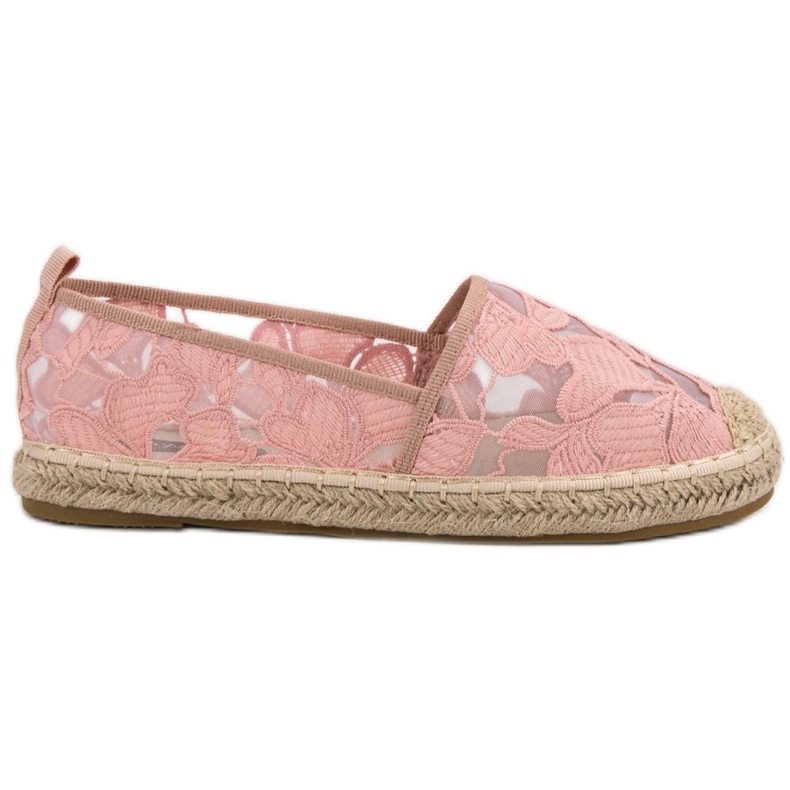 Lucky Shoes Pink Lace Espadrilles