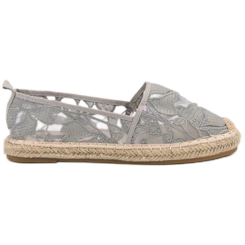 Lucky Shoes Gray Lace Espadrilles grey Lucky Shoes Gray Lace Espadrilles grey