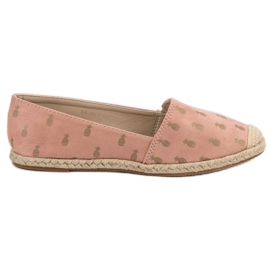 Lucky Shoes Powder Espadrilles In Pineapples pink