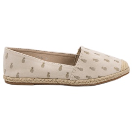 Lucky Shoes Beige Espadrilles In Pineapples