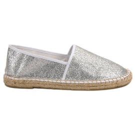 Cm Paris Glitter Silver Espadrilles grey