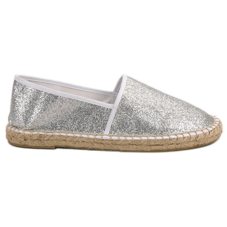 Cm Paris Glitter Silver Espadrilles grey