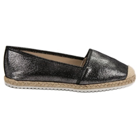 Lucky Shoes Black Glitter Espadrilles Lucky Shoes Black Glitter Espadrilles
