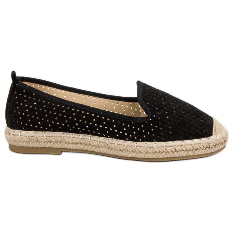 Lucky Shoes Black Openwork Lords