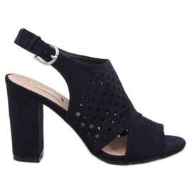 Navy blue openwork sandals WED557 Azul