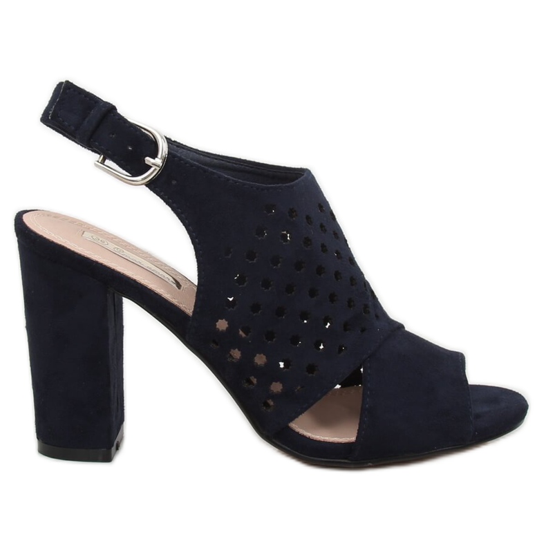 Navy blue openwork sandals WED557 Azul