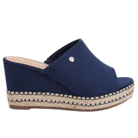 Navy blue slippers MW-3M65 Blue