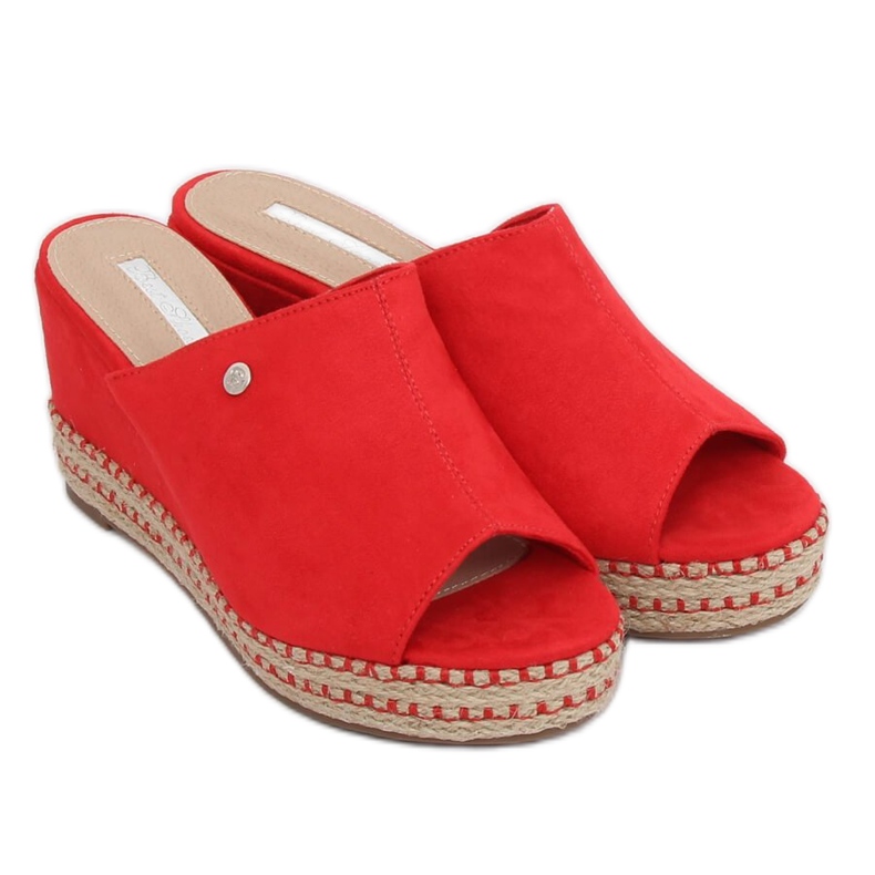 Red wedge slippers MW-3M65 Red