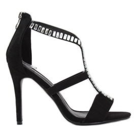 Black sandals on a high heel B-60 Black Black sandals on a high heel B-60 Black