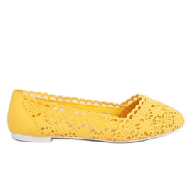 Yellow openwork ballerinas 4701 Yellow