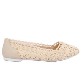 Beige openwork ballerinas 4701 Beige