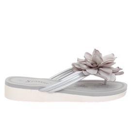 Gray Flip-flops with a flower CK103 Gray grey