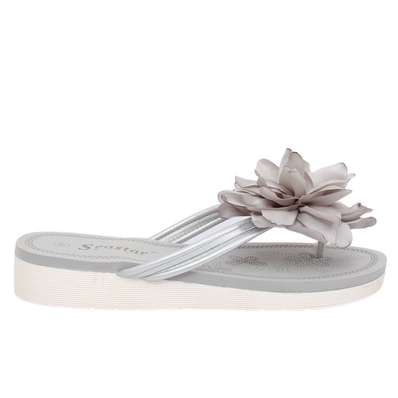 Gray Flip-flops with a flower CK103 Gray grey