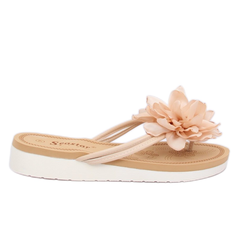 Flip-flops with a flower beige CK103 Beige