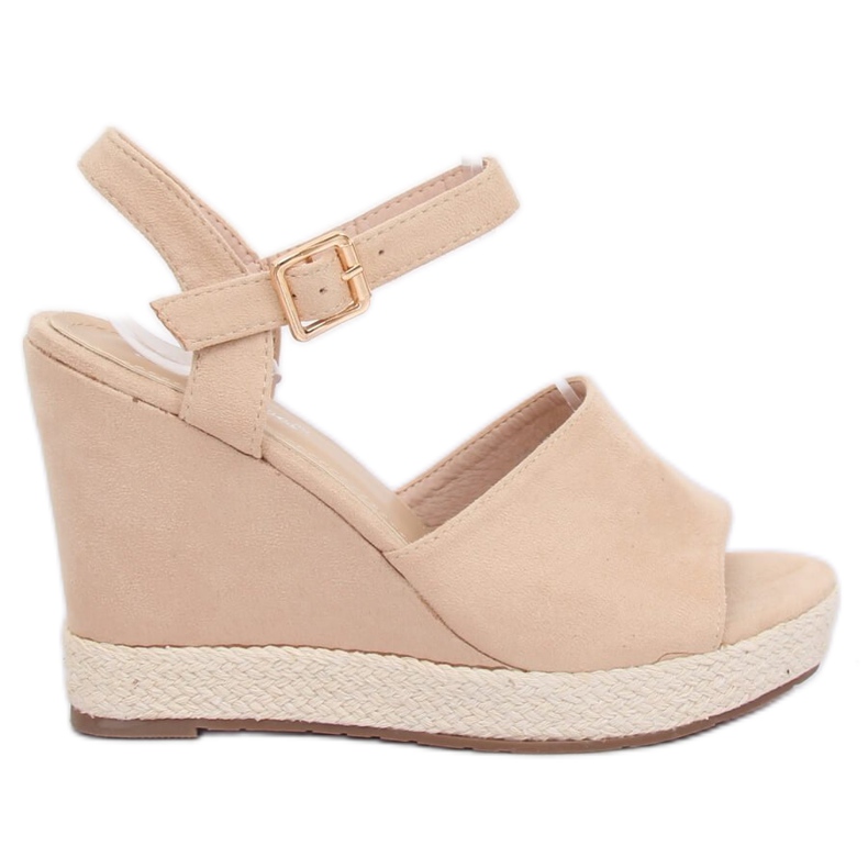 Beige sandals on a wedge heel FD-5M14 Beige