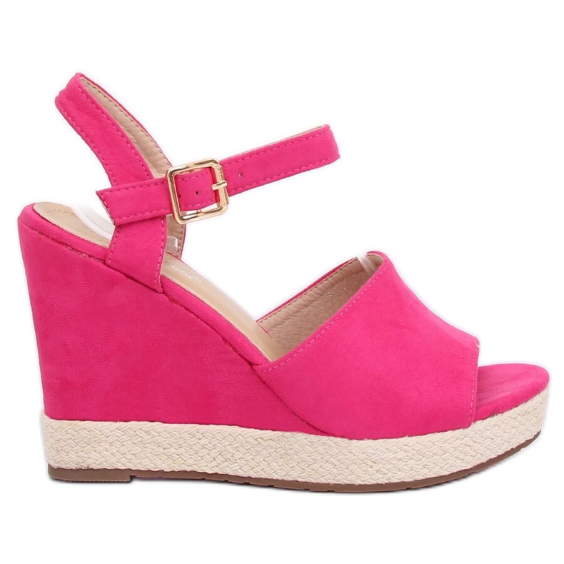 Pink FD-5M14 Fuschia wedge sandals