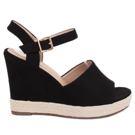 Black Sandals on a wedge black FD-5M14 Black