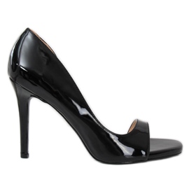 Black open toe pumps G70273 Black