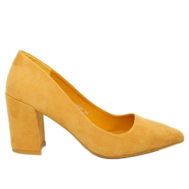 Pumps with wide heels yellow LE060P Yellow