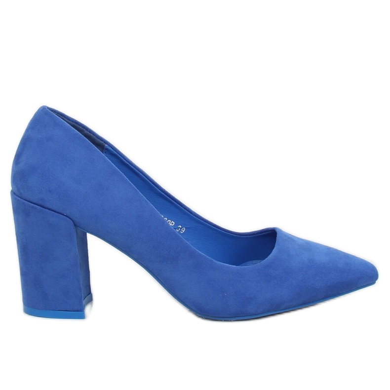 Pumps with wide heels cobalt LE060P Blue