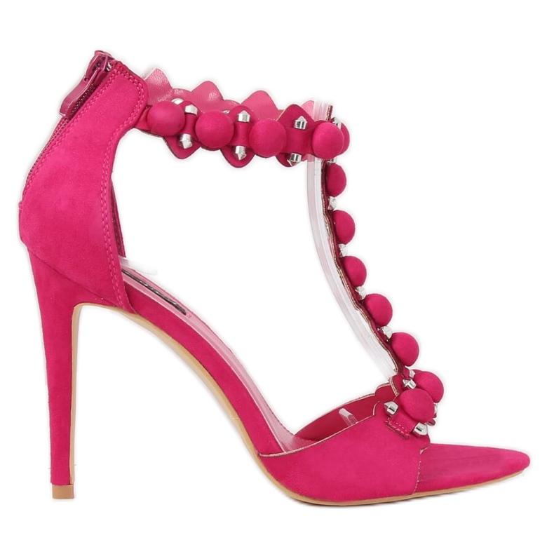 Fuchsia sandals on a high heel GH-5A5733 Fuchsia pink