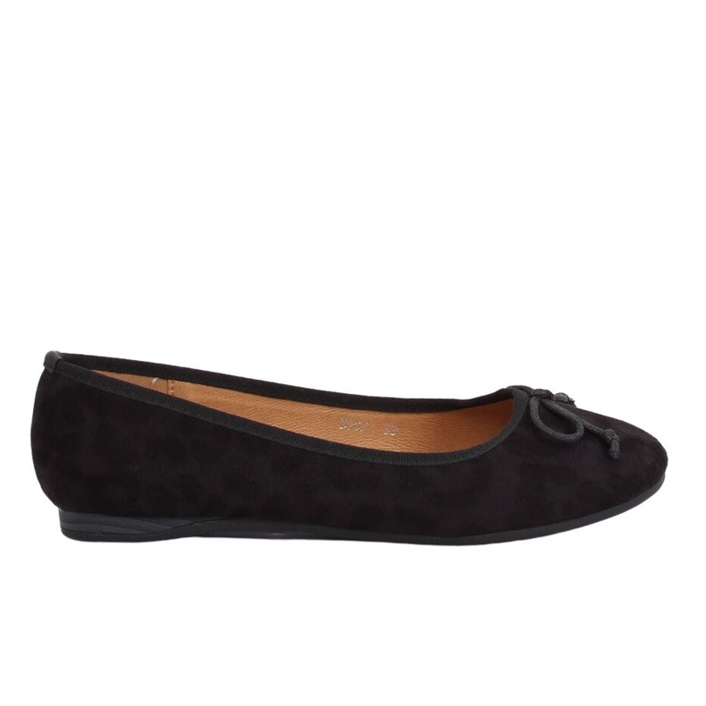 Black leopard print women's ballerinas H9021 Negro