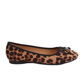 Women's camel leopard ballerinas H9021 Camel brown