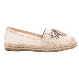 Bestelle Lace Espadrilles With Ornaments brown