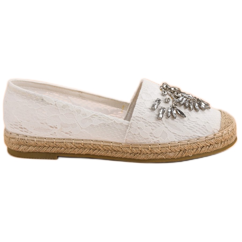 Bestelle Lace Espadrilles With Ornaments white
