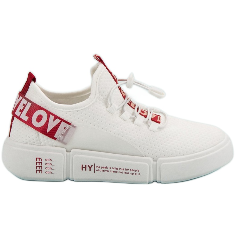 Sport Shoes With Cuff Love white Sport Shoes With Cuff Love white
