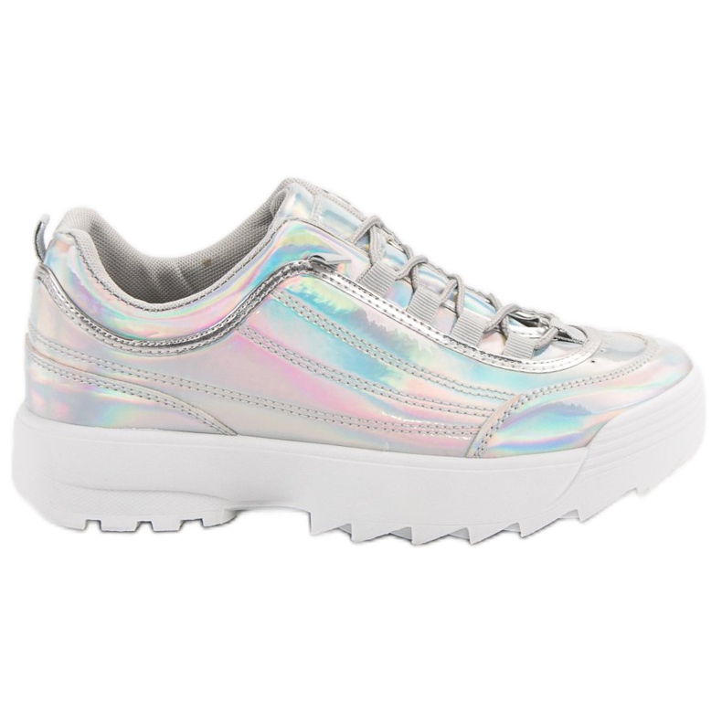 Holo Silver Lacquered Sneakers grey