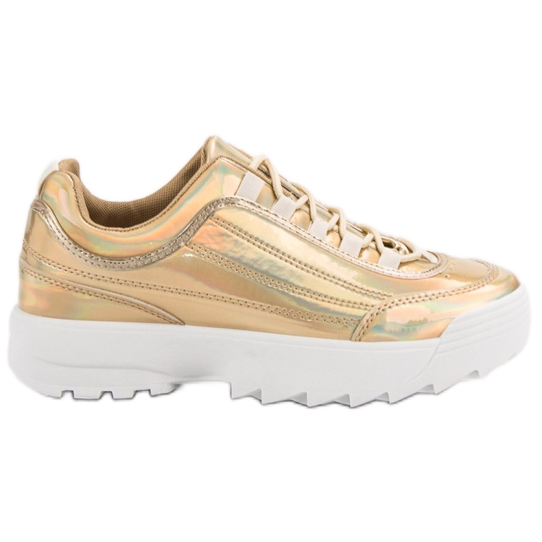 Holo Gold Lacquered Sneakers golden