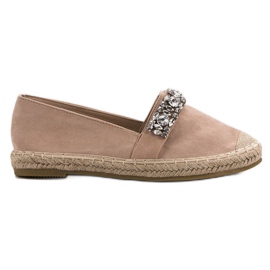 Bestelle Suede Espadrilles With Crystals brown Bestelle Suede Espadrilles With Crystals brown
