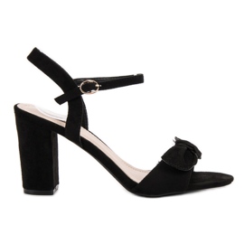 Jumex Suede Sandals With A Bow black Jumex Suede Sandals With A Bow black
