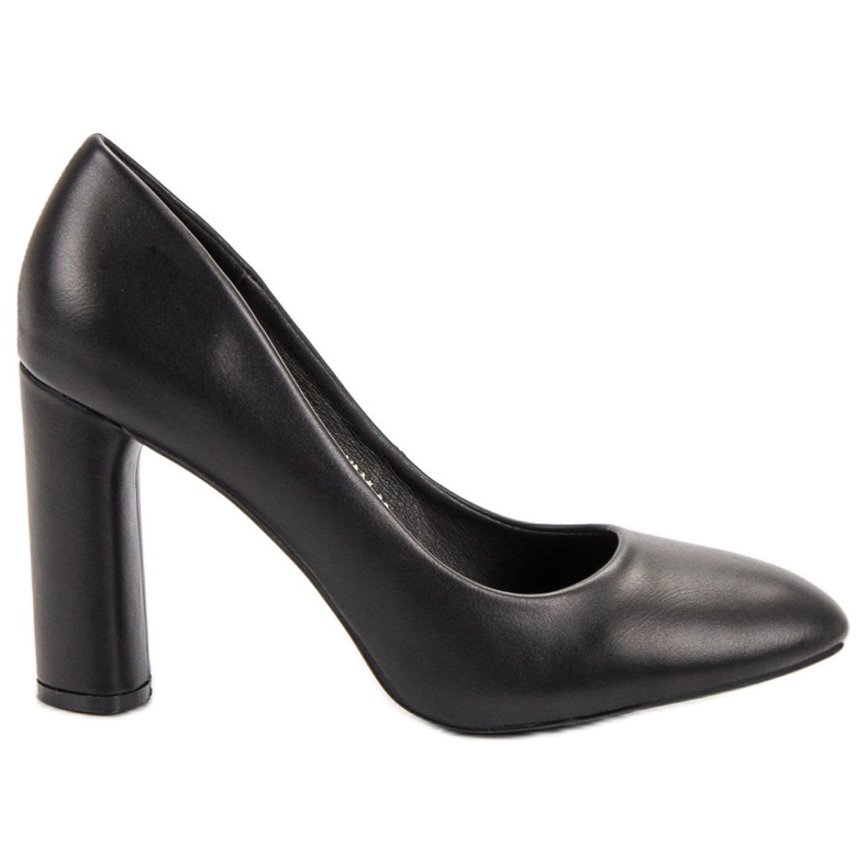 Small Swan Black Pumps On A Pillar