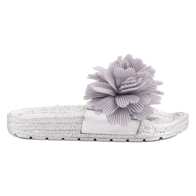 Seastar Gray Slippers With Flowers grey