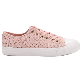 Pink Textile Sneakers