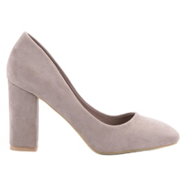 Small Swan Classic Suede Pumps grey