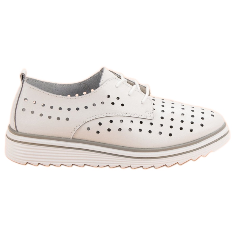 Kylie Leather Openwork Shoes white