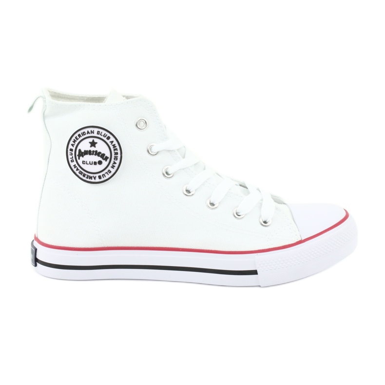 American Club LH42 high-top trainers white red